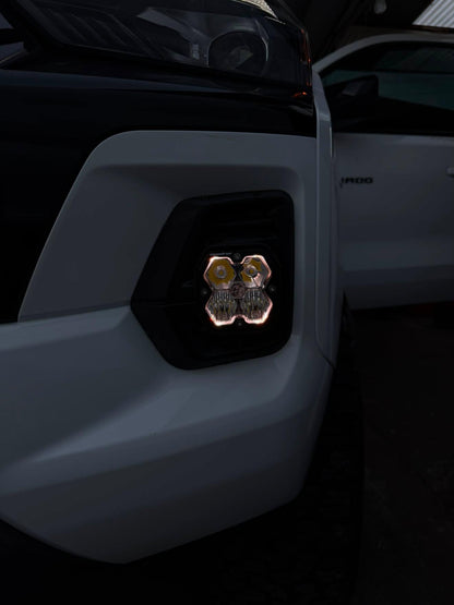 +2024 Colorado LT/TrailBoss vent cover (ASA Matte Black) + Squadron Sport 2.0 Black LED Auxiliary Light Pod Pair