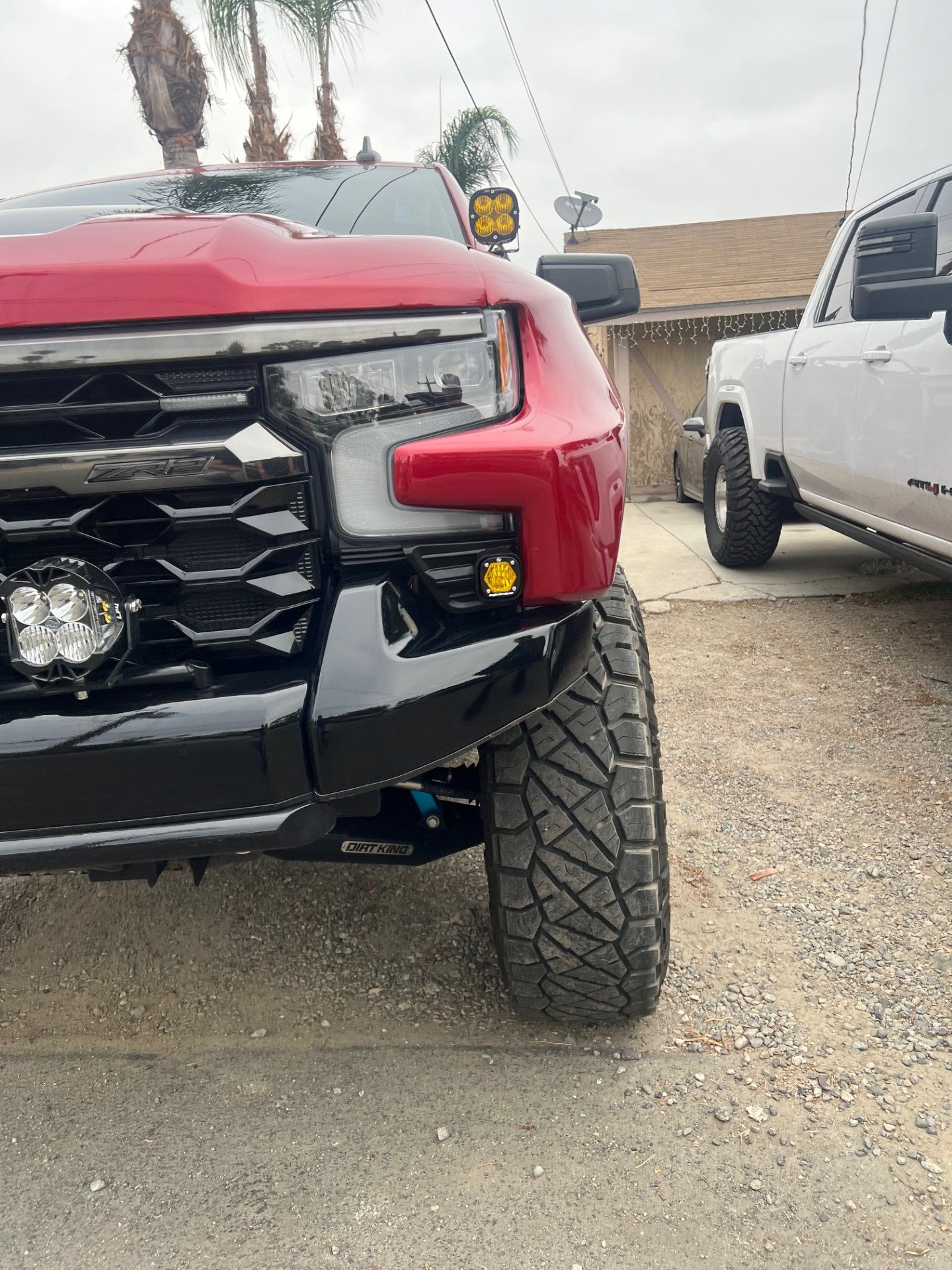 +2022 Silverado ZR2 Led vent cover (ASA Matte Black) + Baja Designs S1