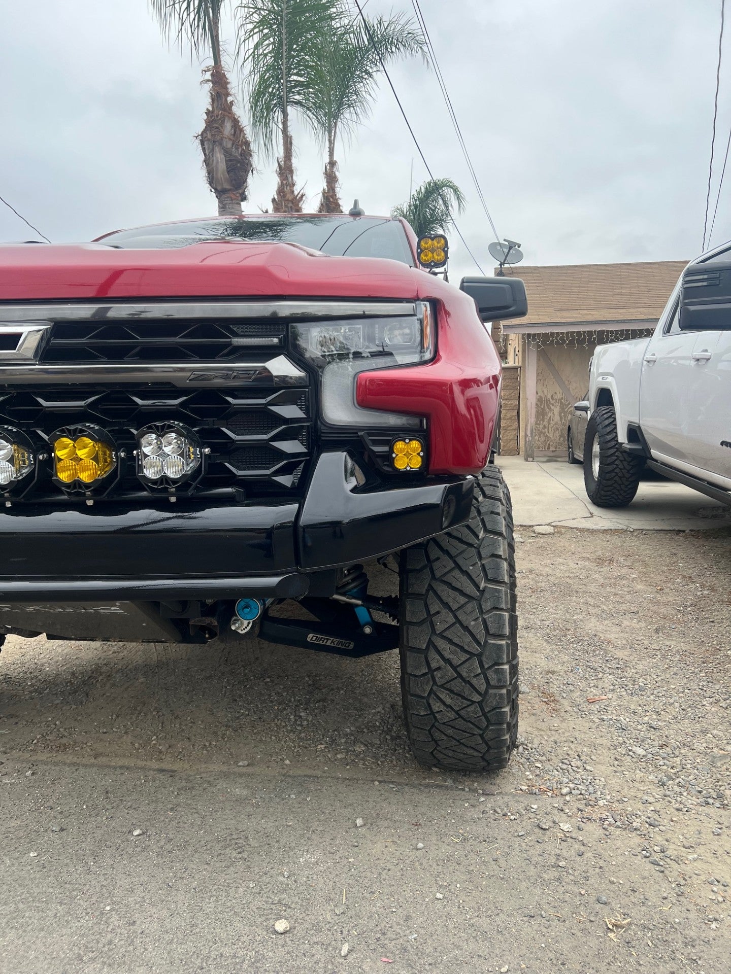 +2022 Silverado ZR2 Led vent cover (ASA Matte Black) + Baja Designs Squadron SAE