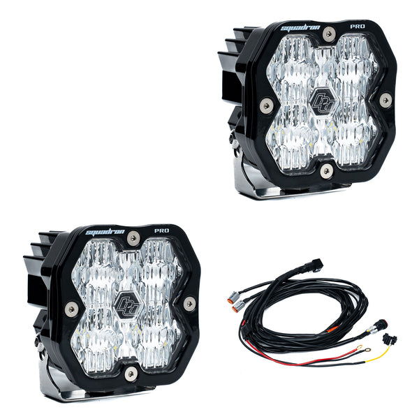 2019-2022 GMC Sierra 1500 Led vent cover (ASA Matte Black) + Baja Designs Squadron PRO 2.0