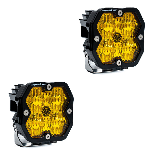 2019-2022 GMC Sierra 1500 Led vent cover (ASA Matte Black) + Baja Designs Squadron Sport 2.0